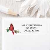 Weihnachtskardinal benutzerdefinierte Adressetiket (Insitu)