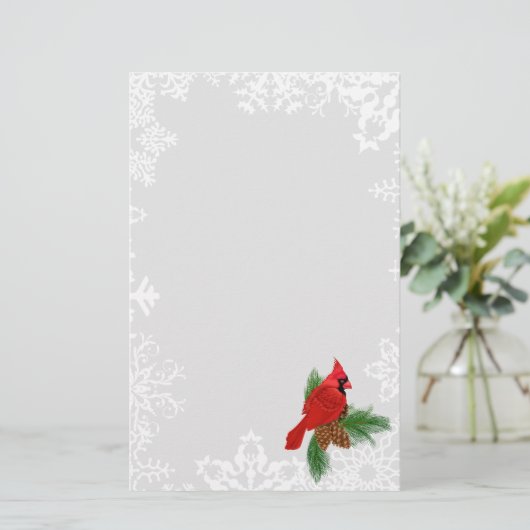 WeihnachtsKardinal Briefpapier (Stehend Vorderseite)