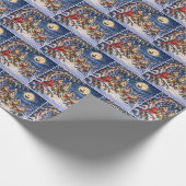 Weihnachtskardinal und Winterbaum-Chor Geschenkpapier (Ecke)