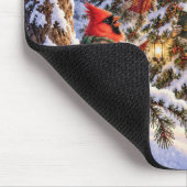 Weihnachtskardinal und Winterbaum-Chor Mousepad (Ecke)