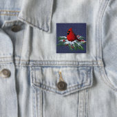 WEIHNACHTSKardinal: VOGEL: KUNST: SCHNEE Button (Beispiel)