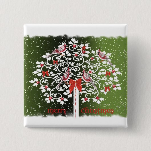 WeihnachtsKardinäle Button (Vorderseite)