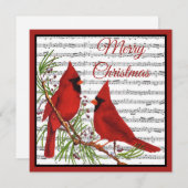 WeihnachtsKardinäle Feiertagskarte (Vorne/Hinten)