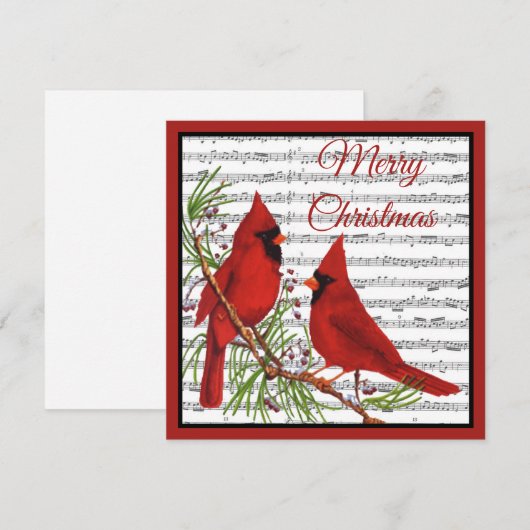 WeihnachtsKardinäle Feiertagskarte (Vorne/Hinten)