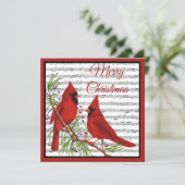 WeihnachtsKardinäle Feiertagskarte (Stehend Vorderseite)
