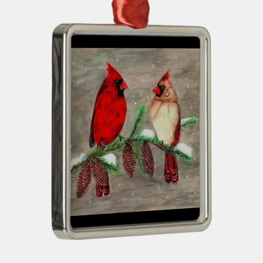 WeihnachtsKardinäle Ornament Aus Metall (Rechts)