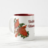 WeihnachtsKardinäle Zweifarbige Tasse (Vorderseite Links)