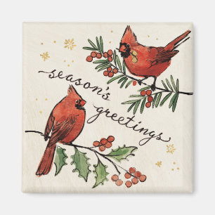 WeihnachtsKardinalLovebirds Magnet