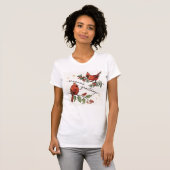 WeihnachtsKardinalLovebirds T-Shirt (Vorne ganz)