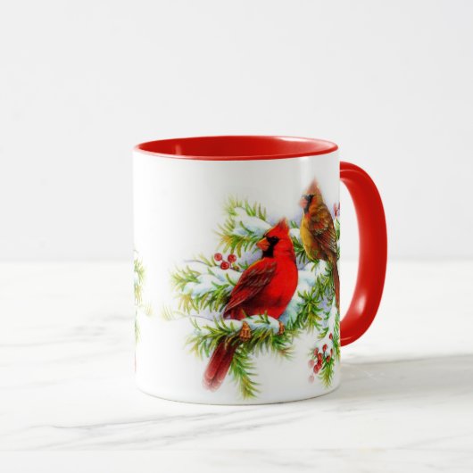 WeihnachtsKardinals-Tasse Tasse (VorderseiteRechts)