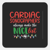 Weihnachtskardiotendesign Quadratischer Aufkleber (Vorderseite)