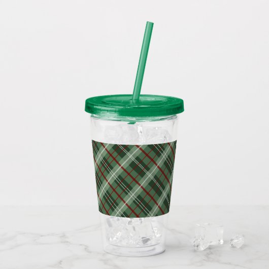 WeihnachtsKariert Acryltrinkbecher (Rückseite Ice)