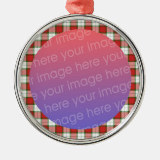 Weihnachtskariert Bilderrahmen Silbernes Ornament