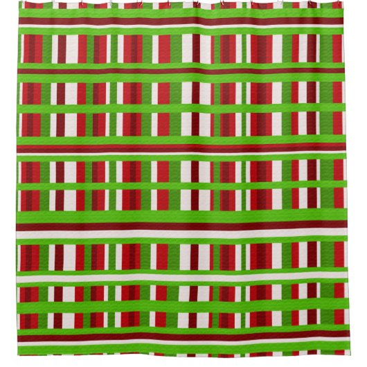 WeihnachtsKariert Duschvorhang (Vorderseite)