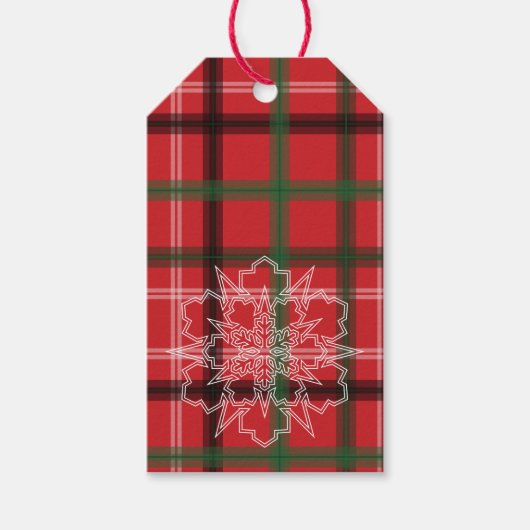 Weihnachtskariert Geschenkanhänger (Vorderseite)