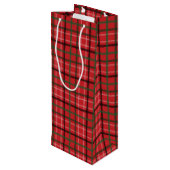 Weihnachtskariert Geschenktüte Für Weinflaschen (Rückseite Schrägansicht)