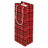 Weihnachtskariert Geschenktüte Für Weinflaschen (Vorderseite Schrägansicht)