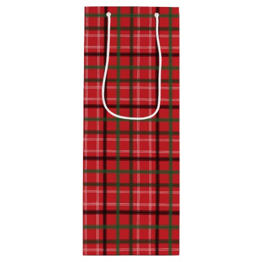 Weihnachtskariert Geschenktüte Für Weinflaschen (Vorderseite)