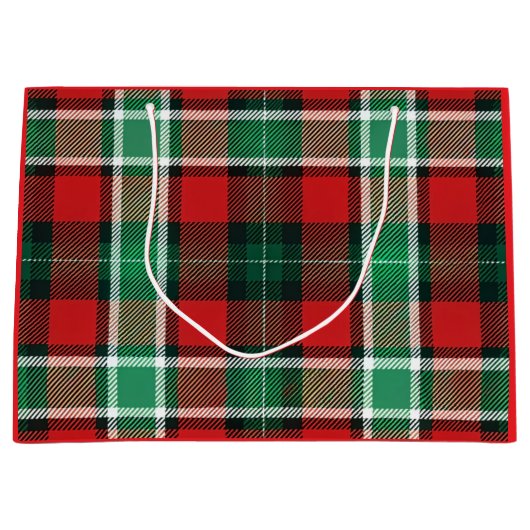 WeihnachtsKariert Große Geschenktüte (Vorderseite)