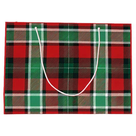 WeihnachtsKariert Große Geschenktüte (Rückseite)