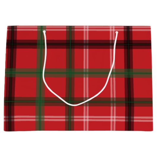 Weihnachtskariert Große Geschenktüte (Vorderseite)