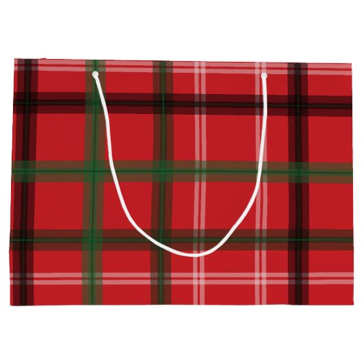 Weihnachtskariert Große Geschenktüte (Rückseite)