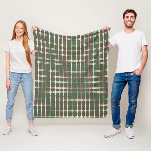 Weihnachtskariert, Grün, Rot, Weiß Fleecedecke (Beispiel)