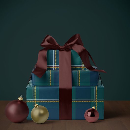 Weihnachtskariert klassisch einfach geschenkpapier