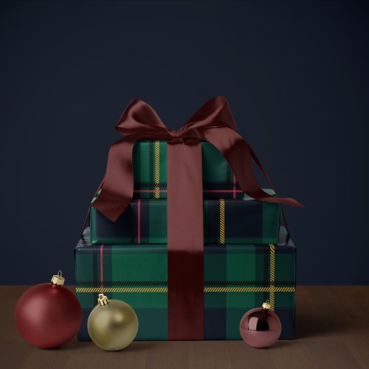 Weihnachtskariert klassisch Feiertage einfach Geschenkpapier