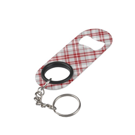 WeihnachtsKariert Mini Flaschenöffner (Rückseite Schrägansicht)