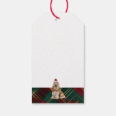 Weihnachtskariert mit einem Afghan Hound Hund Weih Geschenkanhänger (Rückseite)