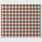 Weihnachtskariert rot weiß grün Büffelmuster Geschenkpapier (Flach)