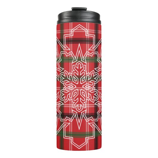 Weihnachtskariert Thermosbecher (Vorderseite)