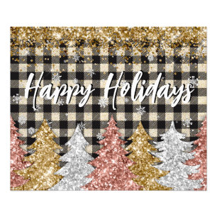 Weihnachtskariert und Glitter mit Text Fotodruck
