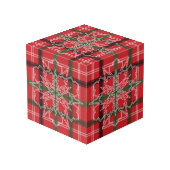 Weihnachtskariert Würfel (Rückseite Schrägansicht)