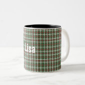 Weihnachtskariert Zweifarbige Tasse (VorderseiteRechts)