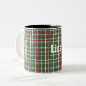 Weihnachtskariert Zweifarbige Tasse (Vorderseite Links)