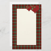 Weihnachtskarierte Herzen der Liebe Briefpapier (Vorne/Hinten)