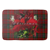 Weihnachtskarierte Poinsettia Badematte (Vorderseite)
