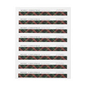 Weihnachtskarierter Rücksendeadressen-Aufkleber (Bogen)