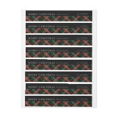 Weihnachtskarierter Rücksendeadressen-Aufkleber (Bogen)