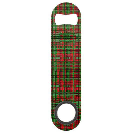 Weihnachtskarierter Tartan Speed Flaschenöffner (Vorderseite)