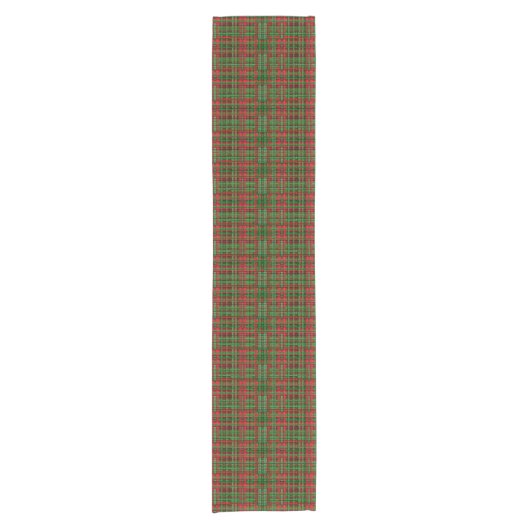 Weihnachtskarierter Tartan-Tabellenläufer Kurzer Tischläufer (Vorderseite)