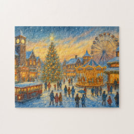 Weihnachtskarneval Stadt Winterdorf Puzzle