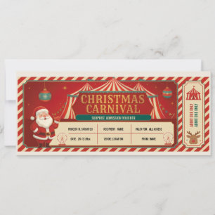Weihnachtskarneval-Ticket Überraschung Geschenk En Einladung