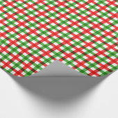 WeihnachtsKaro-Verpackungspapier rot/Grün Geschenkpapier (Ecke)