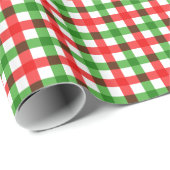 WeihnachtsKaro-Verpackungspapier rot/Grün Geschenkpapier (Rolleneckpunkt)