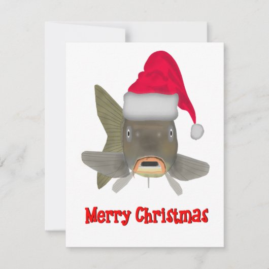 Weihnachtskarpfen Mitteilungskarte (Vorderseite)