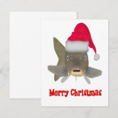 Weihnachtskarpfen Mitteilungskarte (Vorne/Hinten)