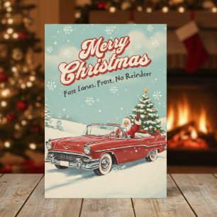 Weihnachtskarte 1950 mit Retro-Weihnachtsmann Feiertagskarte